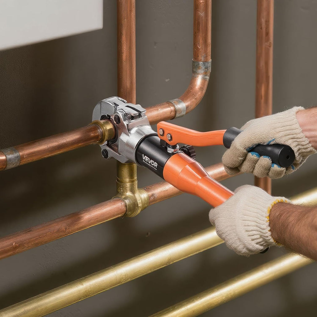 Pince à sertir destiné à tubes en cuivre VEVOR, outil de sertissage hydraulique pour usage professionnel doté de mâchoires de 1/2, 3/4 et 1 pouce, sertisseuse destiné à raccords de tubes en cuivre dans les espaces restreints, raccords droits et...
