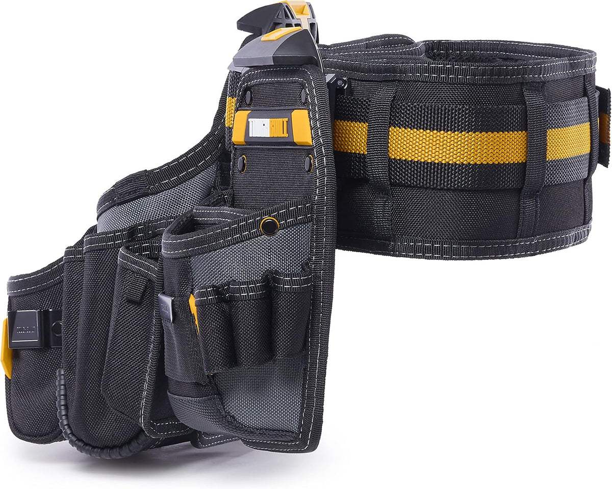 Série ToughBuilt ClipTech – Ensemble de ceinture à équipements 3 pièces destiné à bricoleur, système modulaire ClipTech™ doté de 2 pochettes robustes et ceinture rembourrée résistante, construction renforcée 1680D (TB-CT-111-CP)