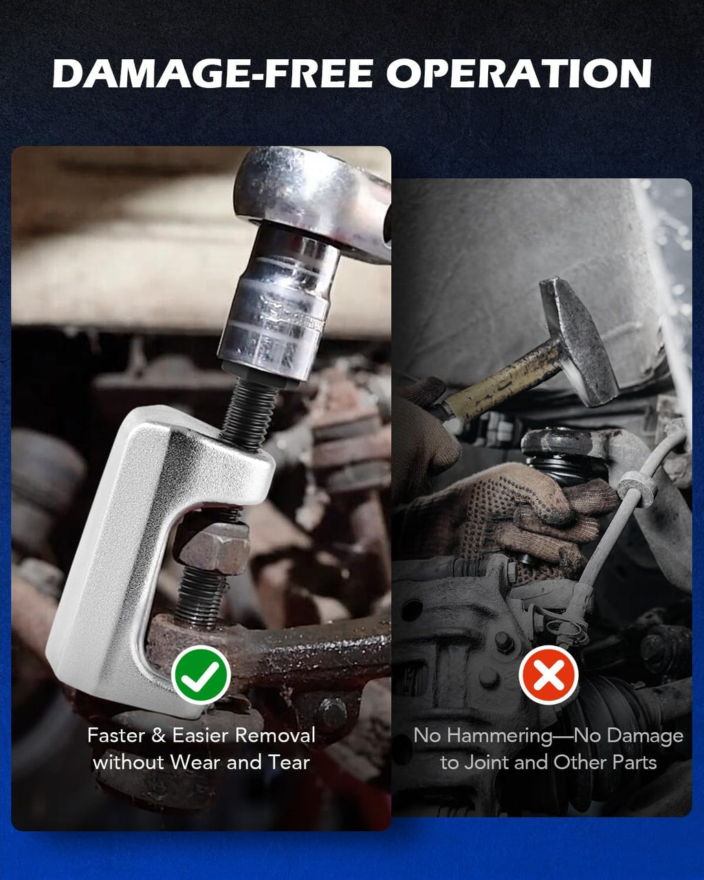 ensemble d'équipements destiné à rotules Orion Motor Tech, kit complet de 26 pièces destiné à l'extraction des rotules, comprenant une presse à rotule, un séparateur de rotule et un jeu d'équipements destiné à embouts de biellette de direction...
