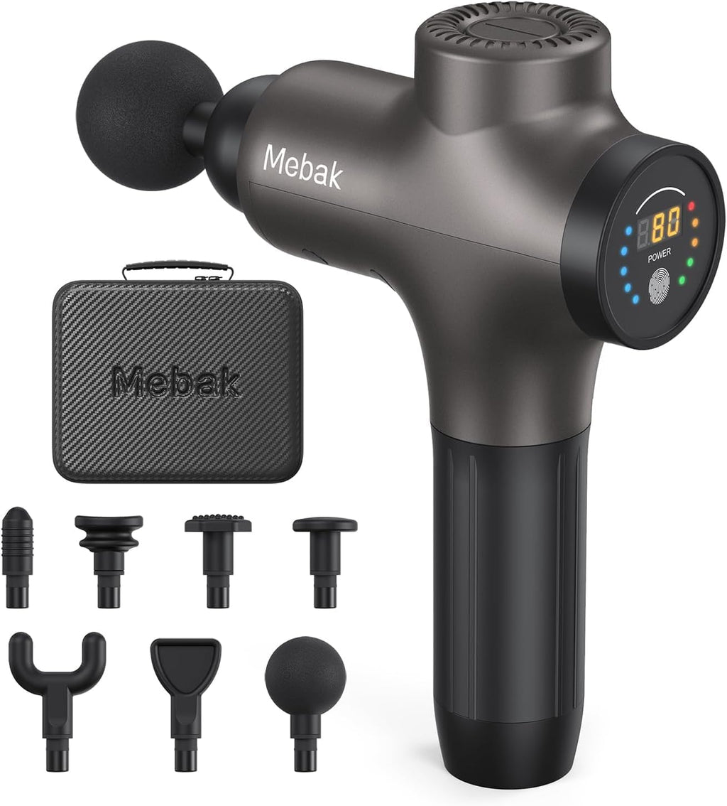 Pistolet de massage Mebak 3, pistolet de massage des tissus profonds destiné à athlètes, masseur musculaire pour usage professionnel à percussion, masseur destiné à soulager les douleurs des épaules, des jambes, du dos et du corps, outil de sport...