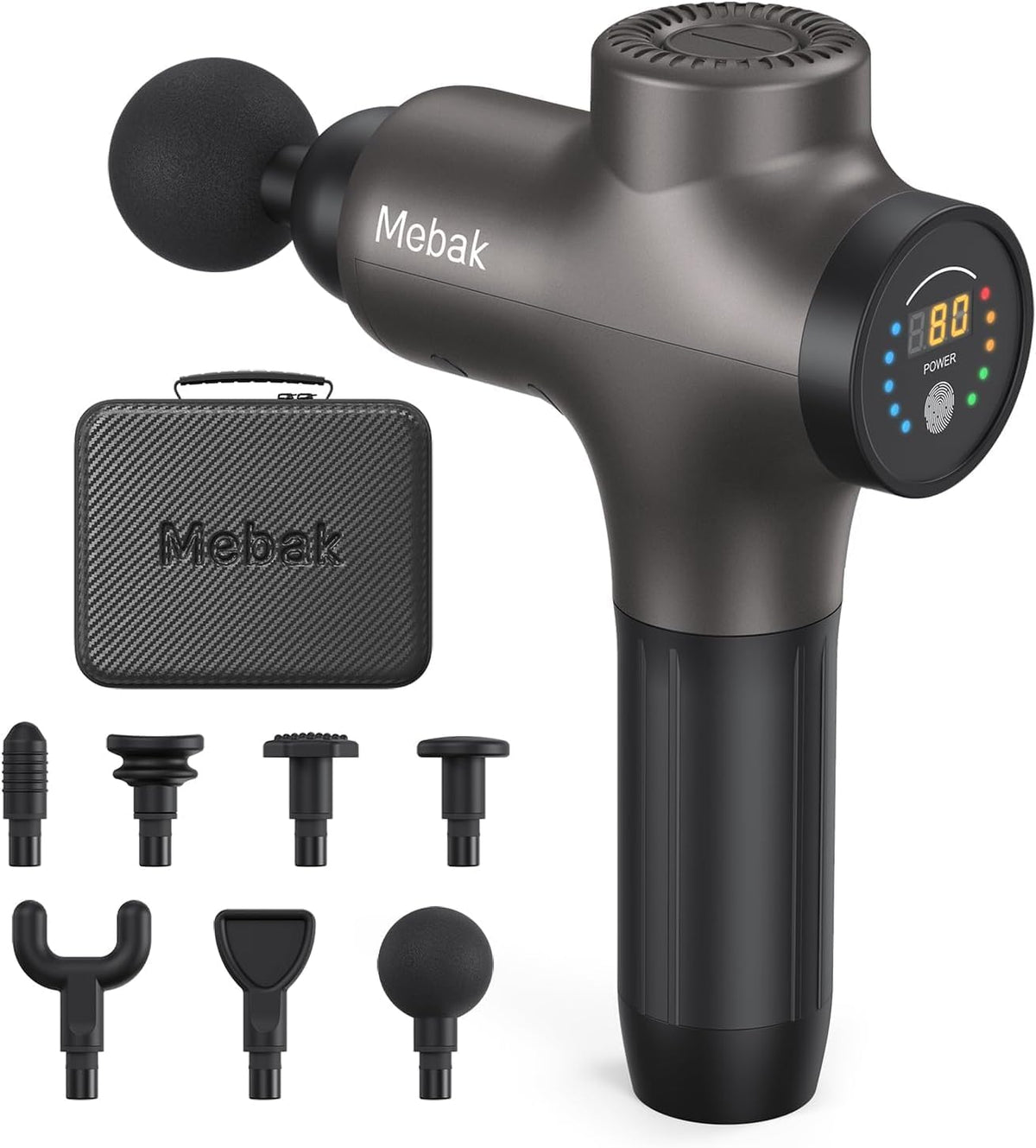 Pistolet de massage Mebak 3, pistolet de massage des tissus profonds destiné à athlètes, masseur musculaire pour usage professionnel à percussion, masseur destiné à soulager les douleurs des épaules, des jambes, du dos et du corps, outil de sport...