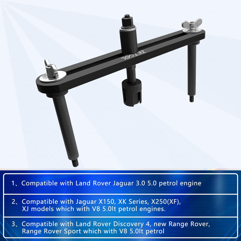 Dispositif d'extraction d'injecteurs de carburant ZKTOOL nouvelle version améliorée, compatible doté de les moteurs essence Land Rover Jaguar 3.0L et 5.0L. Permet de retirer facilement les injecteurs sans les endommager. Référence remplaçable : 310
