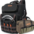 Ensemble sac à dos et trousse à équipements WELKINLAND à 60 poches destiné à électricien, sac à dos robuste destiné à CVC, sac à dos à équipements en toile cirée imperméable, sac à dos à équipements de mécanicien entièrement ouvert, sacs à dos...