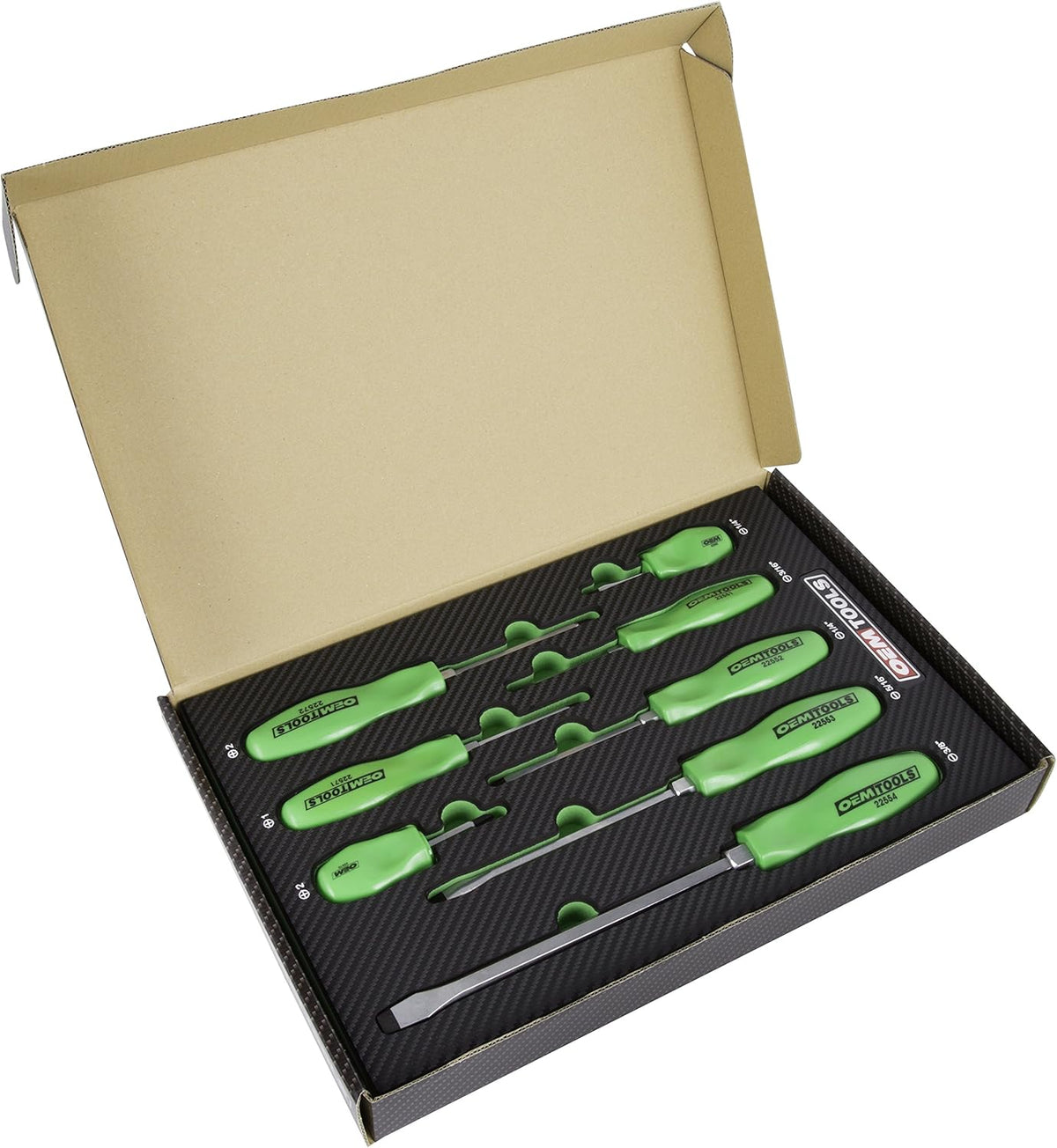 Jeu de tournevis de mécanicien OEM Tools 23999, 8 pièces | 8 tournevis plats et cruciformes courants | équipements destiné à mécaniciens, techniciens et particuliers | Acier allié