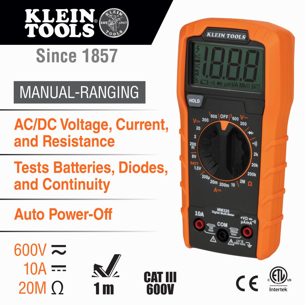 Ensemble de détection de disjoncteurs Klein Tools 80101, kit de test de prises et de prises GFCI, multimètre, NCVT, testeur de prises, cordons, 4 pièces