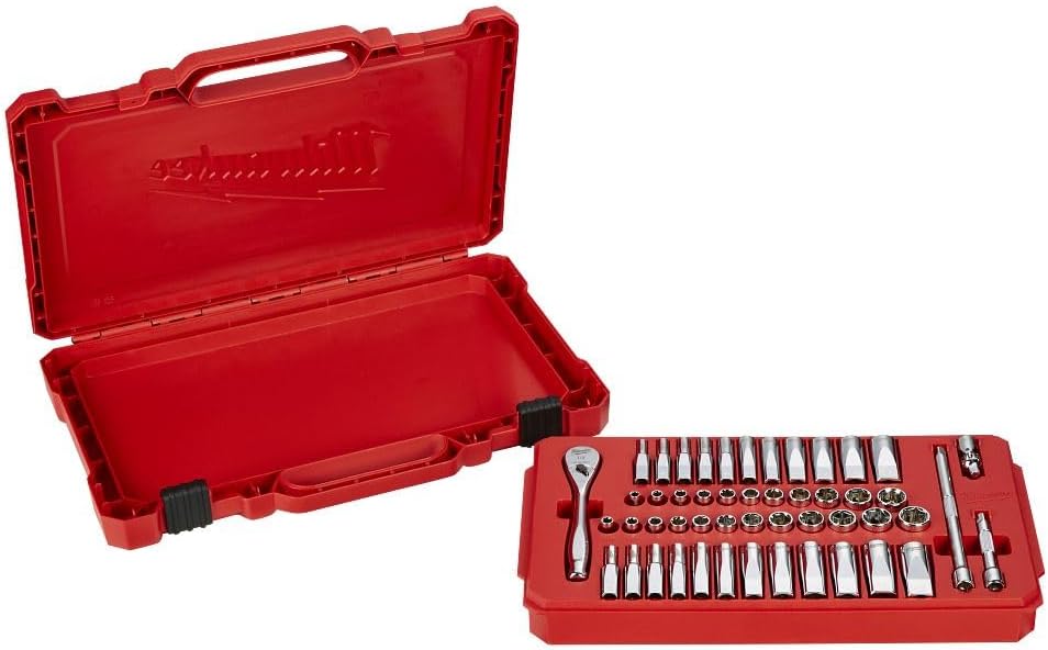 Dispositif électrique Milwaukee MLW48-22-9004, jeu de douilles et cliquet 1/4 po - SAE et métrique