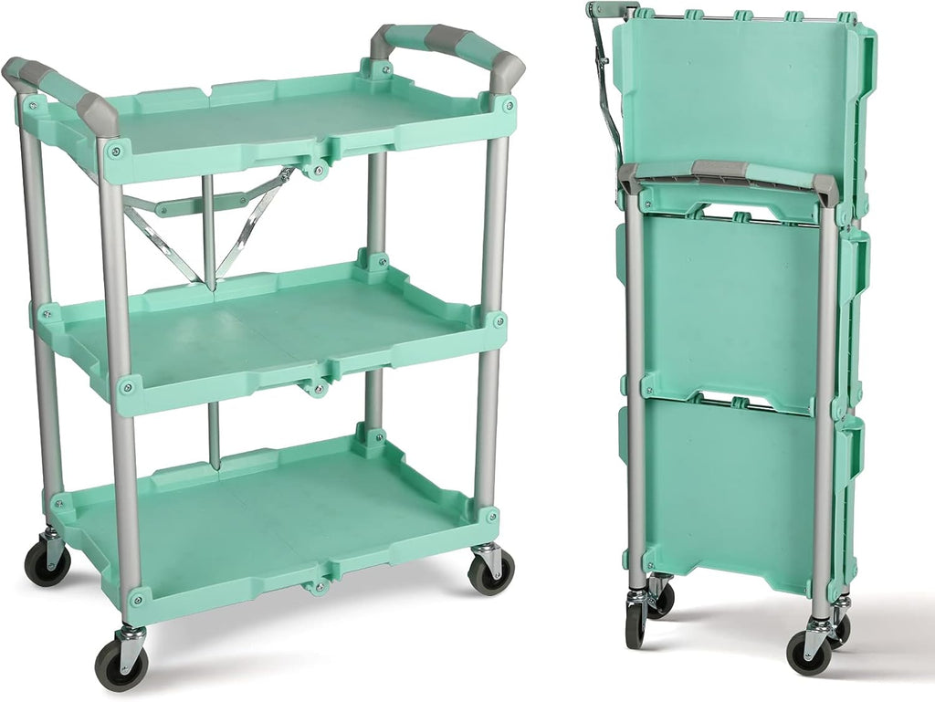Chariot pour service pliable et escamotable Olympia Tools 89-349 Pack-N-Roll, capacité de 68 kg, bleu sarcelle