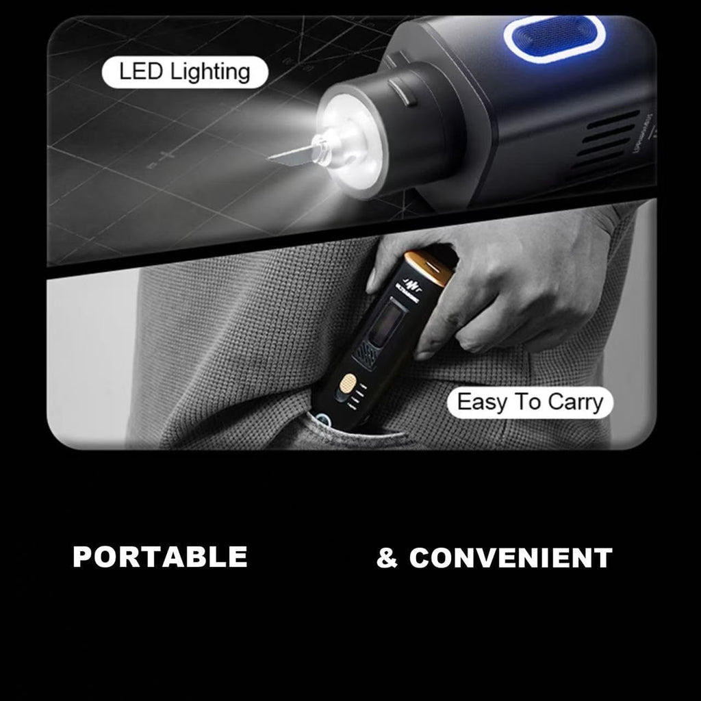 Couteau de découpe ultrasonique portatif Pro 40 kHz 35 W, 50 lames de rechange, ensemble d'équipements de découpe multifonctionnel à puissance réglable destiné à modèles imprimés en 3D, plastique, bois, résine, acrylique, cuir