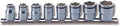 Ensemble de douilles carrées Ko-ken RS3450M/8 3/8" (8-19 mm) doté de pince destiné à écrous, longueur 200 mm, 8 pièces