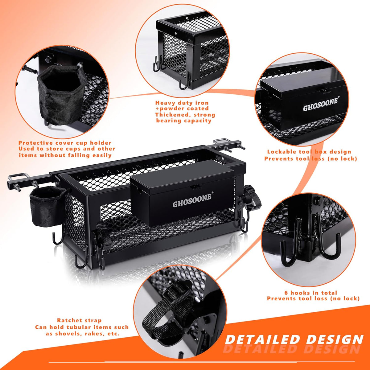 Coffret à outils pratiques robuste pour tracteur, 24 x 10 x 10 cm, accessoires multifonctions pour tracteur, compatible avec la plupart des tracteurs et tondeuses à rayon de braquage zéro.