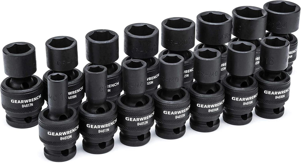 Jeu pour douilles à impact universelles métriques 6 pans 1/2 pouce GEARWRENCH (15 pièces) - 84939N