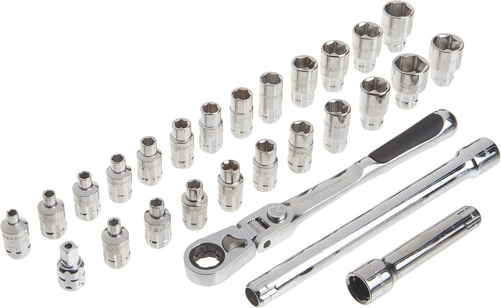 Ensemble d'équipements de mécanicien GEARWRENCH 27 pièces, entraînement 1/4", 6 pans, passage traversant, standard SAE/métrique - 891427