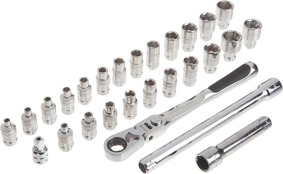 Ensemble d'équipements de mécanicien GEARWRENCH 27 pièces, entraînement 1/4", 6 pans, passage traversant, standard SAE/métrique - 891427