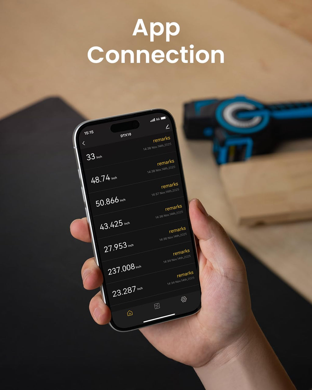 Mètre laser numérique ACEGMET DTX10 doté de laser d'alignement vert, portée laser de 100 m et ruban en acier de 3,7 m, haute précision, rechargeable par USB-C, synchronisation doté de une application intelligente, outil de mesure destiné à la...