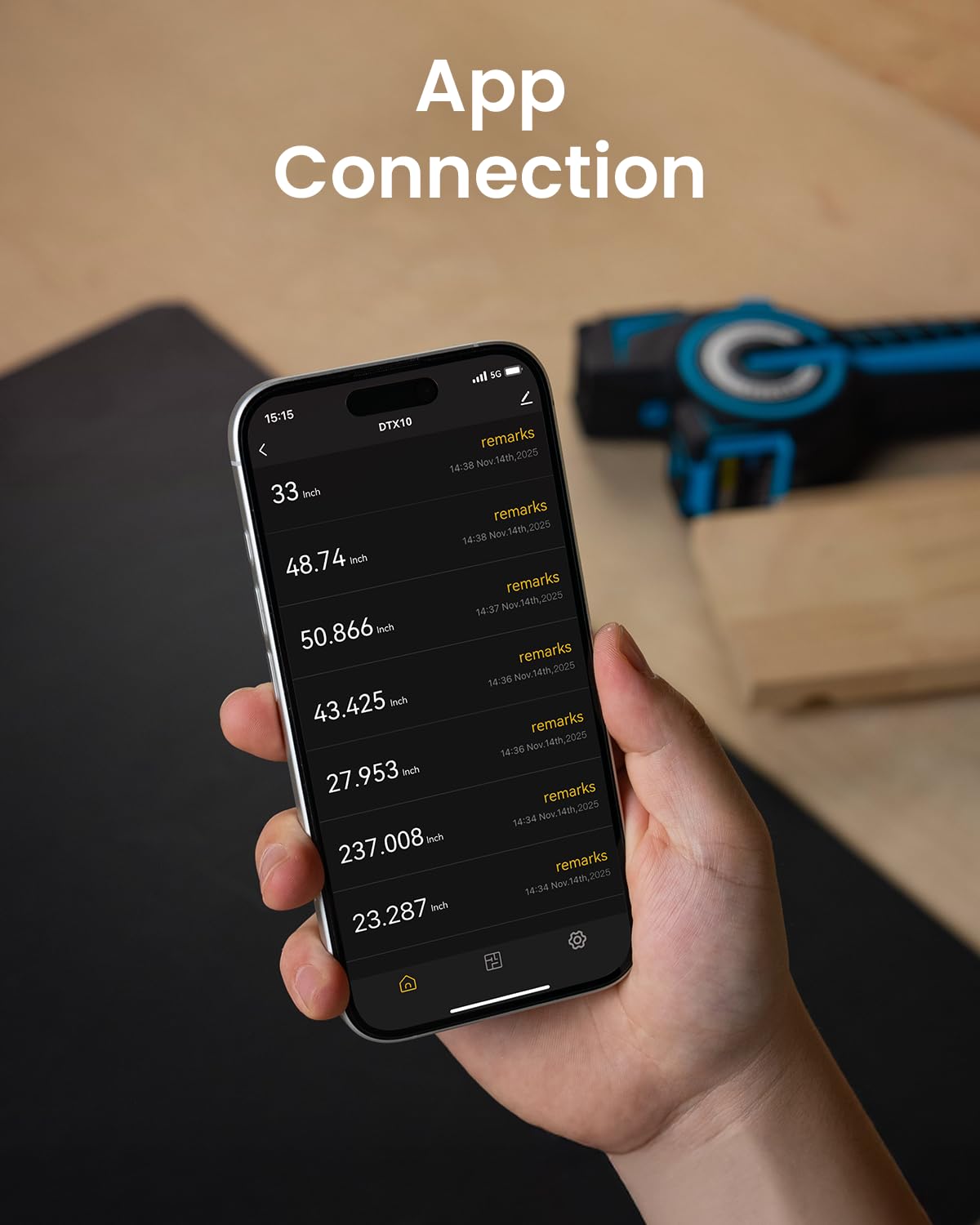 Mètre laser numérique ACEGMET DTX10 doté de laser d'alignement vert, portée laser de 100 m et ruban en acier de 3,7 m, haute précision, rechargeable par USB-C, synchronisation doté de une application intelligente, outil de mesure destiné à la...