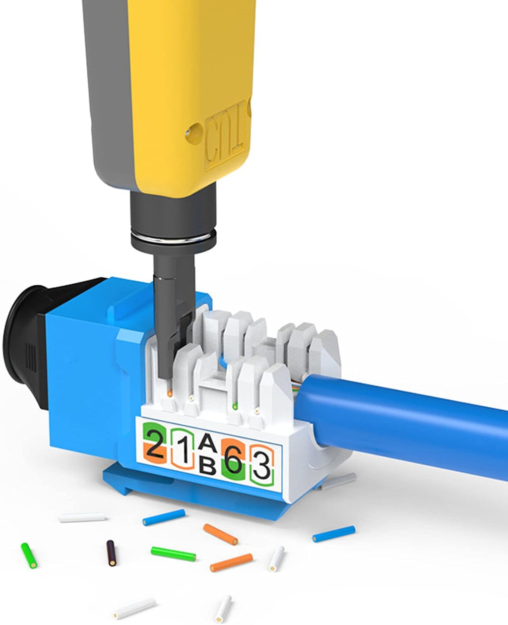 ensemble d'équipements réseau Gaobige, outil de sertissage RJ45, pince à sertir Cat6 Cat5 Cat5e, outil de sertissage traversant, outil de suivi de câbles, outil de perforation 110/88, dénudeur, coupe-câbles, connecteurs traversants Cat6