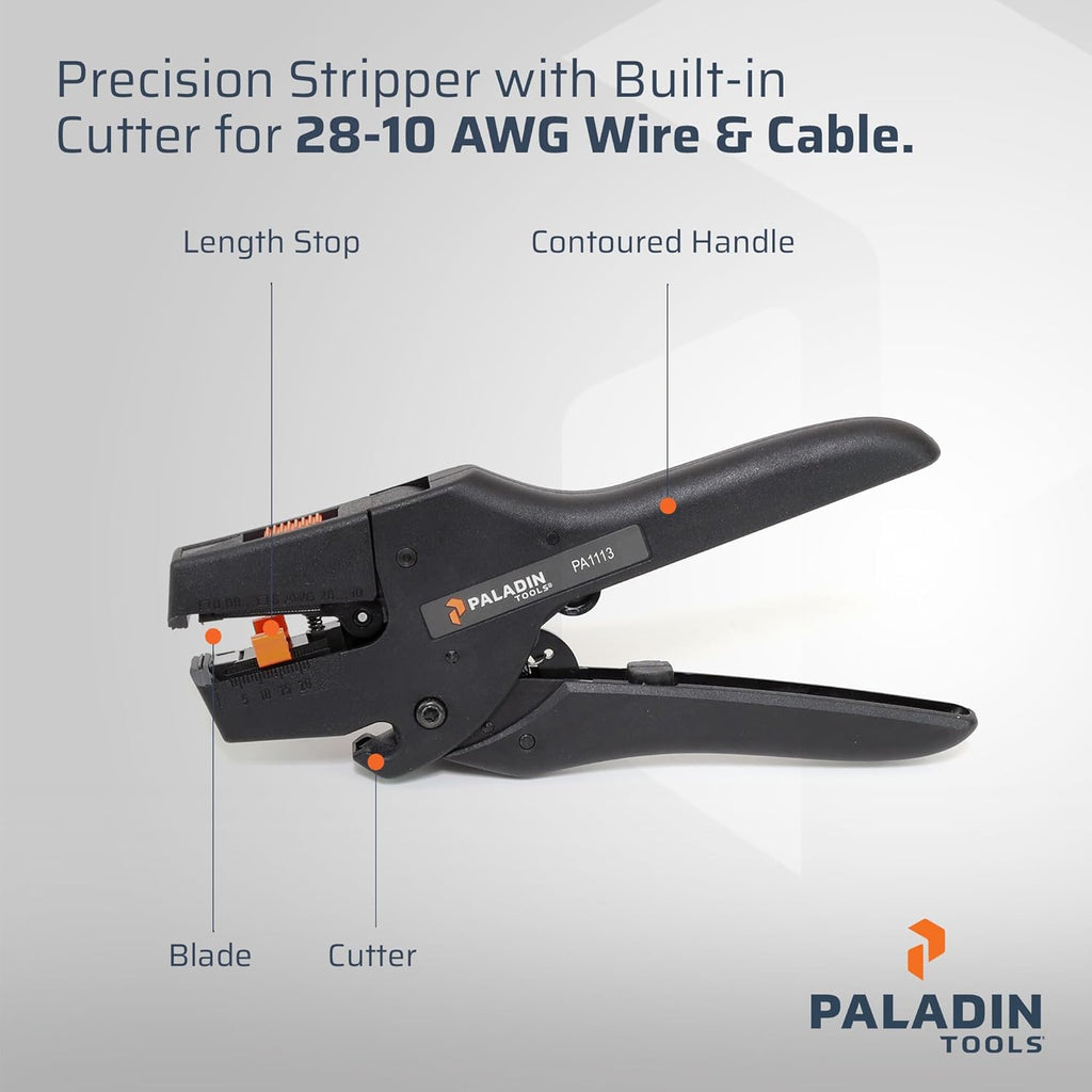 Pince à dénuder automatique STRIPAX PRO 6, coupe-fils haut de gamme destiné à câbles de 28 à 10 AWG, isolation THHN/THHW, qualité pour usage professionnel