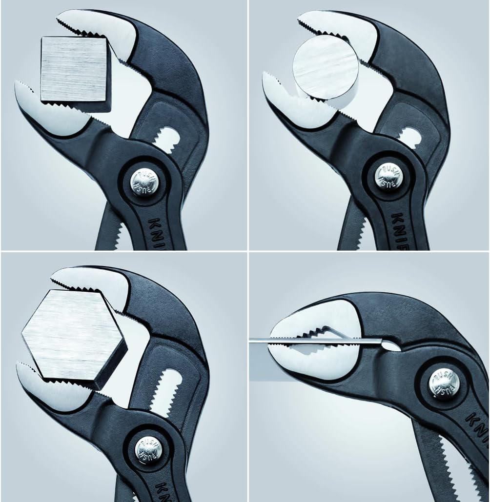 Ensemble d'équipements Knipex Tools 00 20 08 US2 comprenant une pince à bec long, une pince coupante diagonale et une pince Cobra (3 pièces).