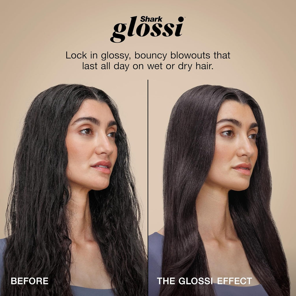 Lisseur et fer à lisser Shark Glossi 2-en-1 | Brushing ultra-rapide et ultra-brillant à domicile | Revêtement céramique à température contrôlée, convient aux cheveux bouclés, frisés et colorés | Litchi | HT302PK – sélection pratique
