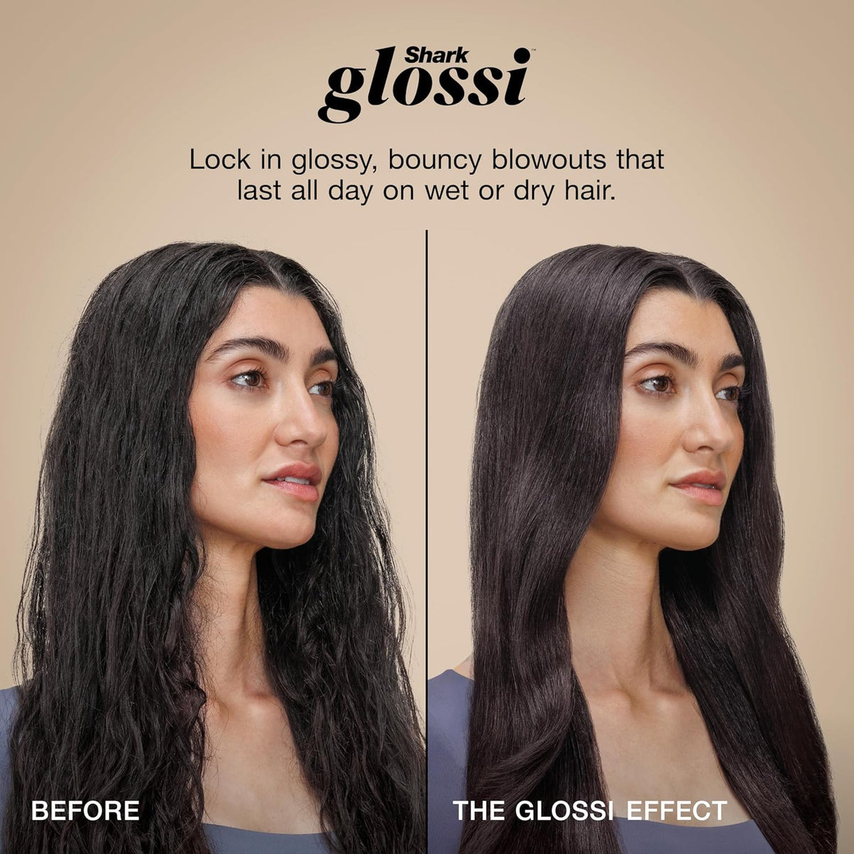 Lisseur et fer à lisser Shark Glossi 2-en-1 | Brushing ultra-rapide et ultra-brillant à domicile | Revêtement céramique à température contrôlée, convient aux cheveux bouclés, frisés et colorés | Litchi | HT302PK – sélection pratique