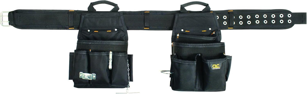 Ceinture porte-équipements combinée électrique CLC Custom Leathercraft 5609, 3 pièces, 20 poches, noire, 74-117 cm (29-46 pouces)