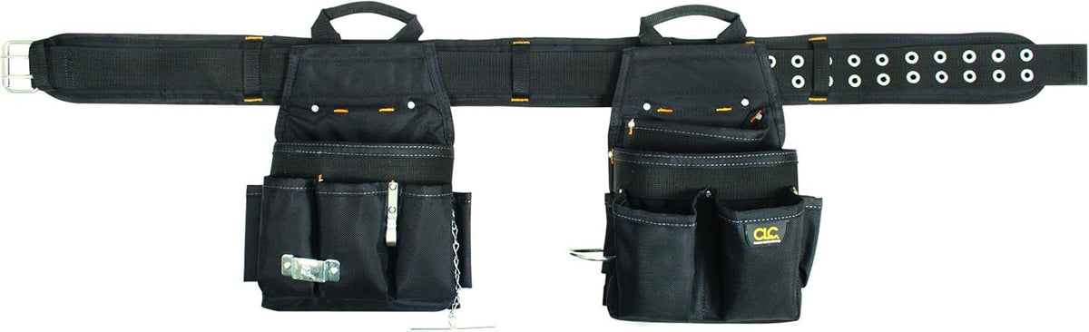 Ceinture porte-équipements combinée électrique CLC Custom Leathercraft 5609, 3 pièces, 20 poches, noire, 74-117 cm (29-46 pouces)