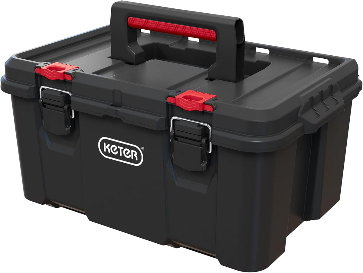 Boîte à équipements modulaire Keter Stack n' Roll, empilable, légère, durable, résistante à l'eau, noire