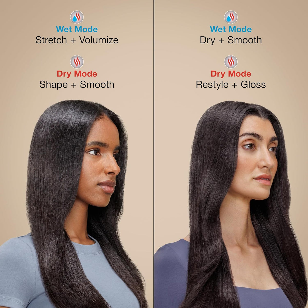 Lisseur et fer à lisser Shark Glossi 2-en-1 | Brushing ultra-rapide et ultra-brillant à domicile | Revêtement céramique à température contrôlée, convient aux cheveux bouclés, frisés et colorés | Litchi | HT302PK – sélection pratique