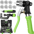 Kit d'outil de sertissage compact hydraulique destiné à tubes, comprenant un coupe-tube, un outil d'ébavurage et 7 têtes d'expansion destiné à tuyaux en cuivre de 3/8 à 1-1/8 pouces.