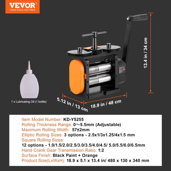 Laminoir Vevor, machine à bijoux 3 en 1 multifonction, largeur max. 57 mm, neuf – sélection pratique