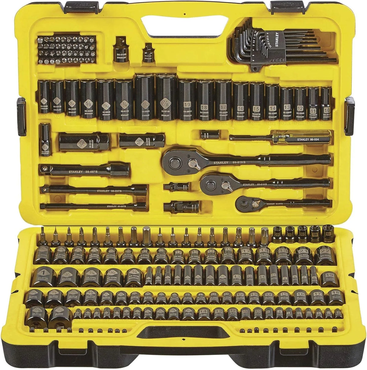 Ensemble d'équipements de mécanicien NEUF en chrome noir de qualité pour usage professionnel (jeu de douilles - 229 pièces)