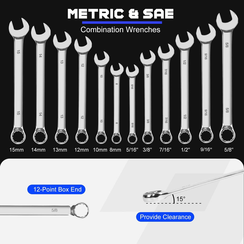 Coffret d'outils Prostormer pour mécanicien, kit d'outils universel de 240 pièces pour la réparation automobile et domestique, avec coffret à outils robuste en aluminium.