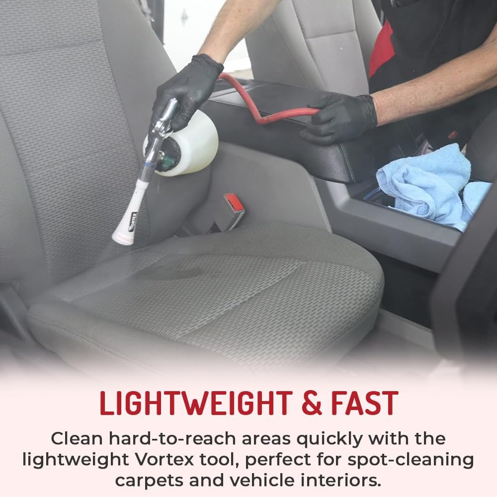 Pistolet de nettoyage à air comprimé HI-TECH Vortex I – Nettoyage en profondeur des intérieurs et extérieurs de voiture – Fonctionne à l'air comprimé – Dispositif de detailing automobile destiné à la saleté, la poussière, la crasse et les taches