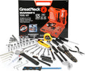 Coffret d'outils pratiques marins Great Neck MS125 de 125 pièces, cadeau pour homme, cadeau pour papa, haute visibilité, coffret à outils de bateau résistant à l'eau, accessoires et fournitures de bateau chromés antirouille