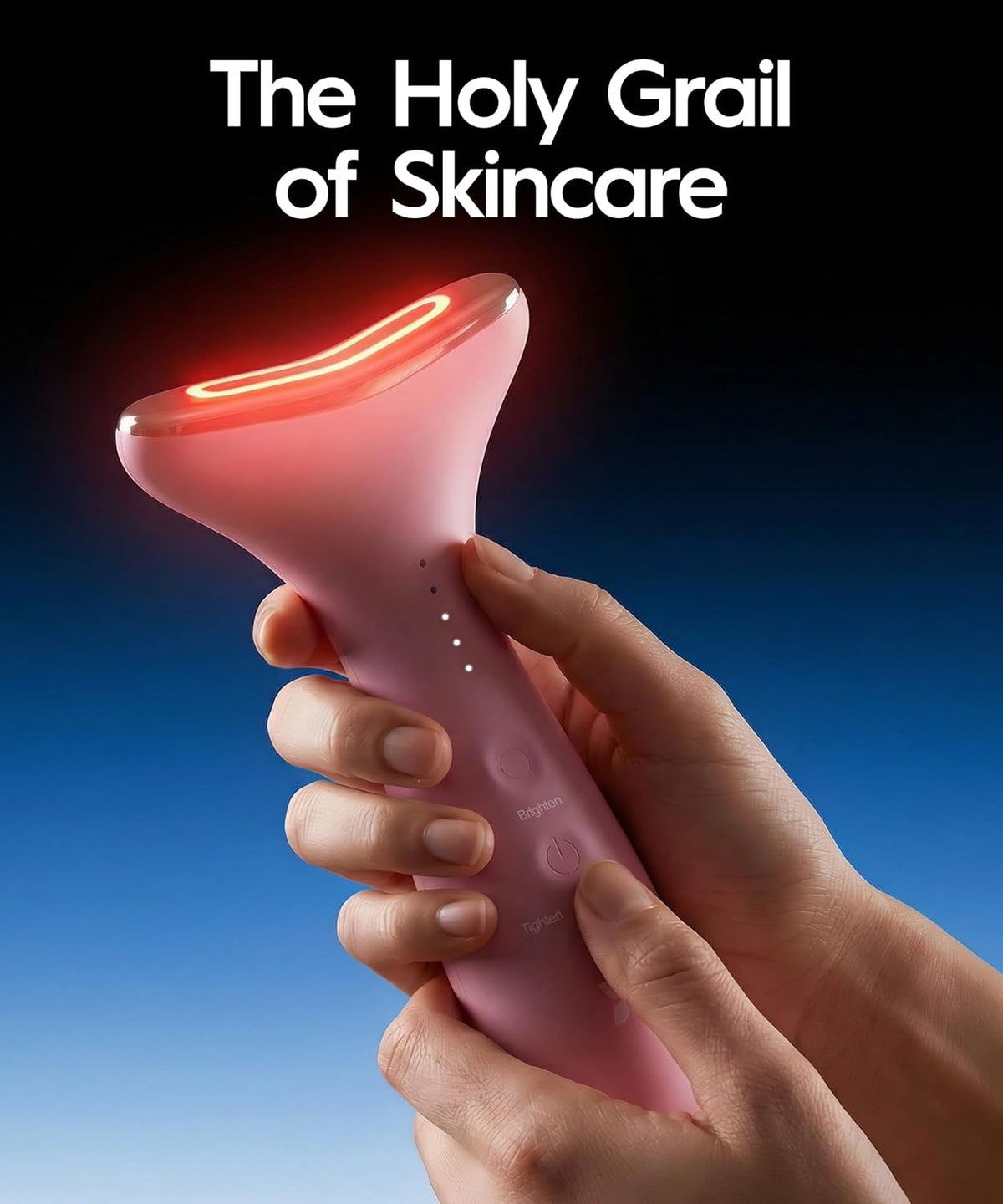 Appareil de massage facial REVO Genie destiné à le visage et le cou, lifting du visage par LED doté de chaleur et vibration, drainage lymphatique, décongestionnant, luminothérapie rouge, bleue et verte destiné à raffermir la peau et favoriser...