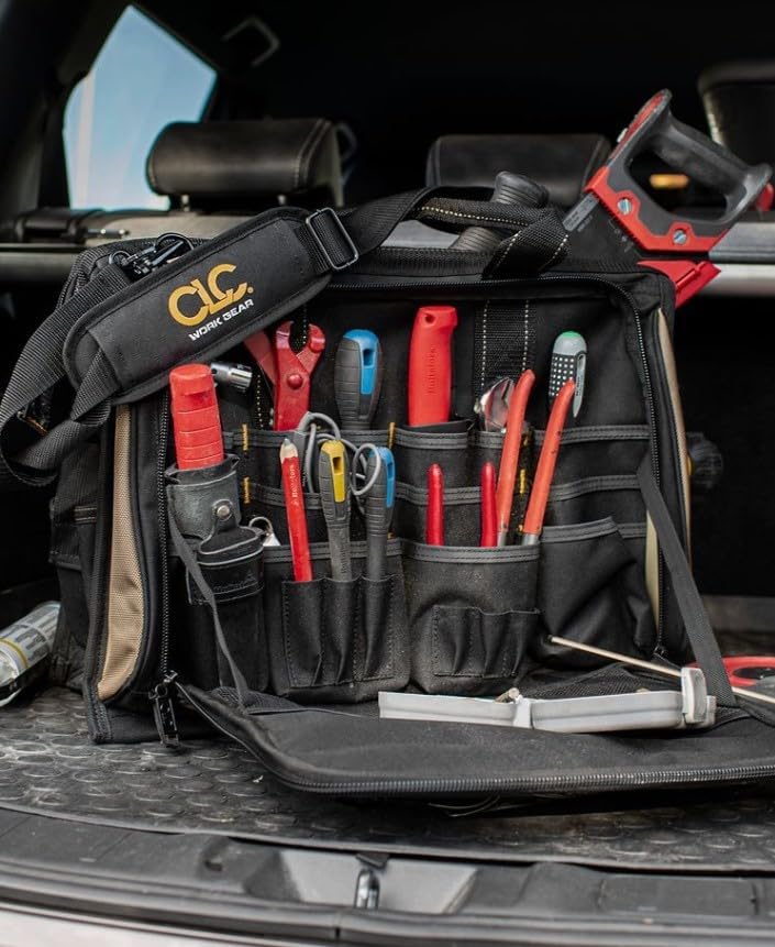 Sac à équipements Custom Leathercraft1539 à compartiments multiples et 50 poches