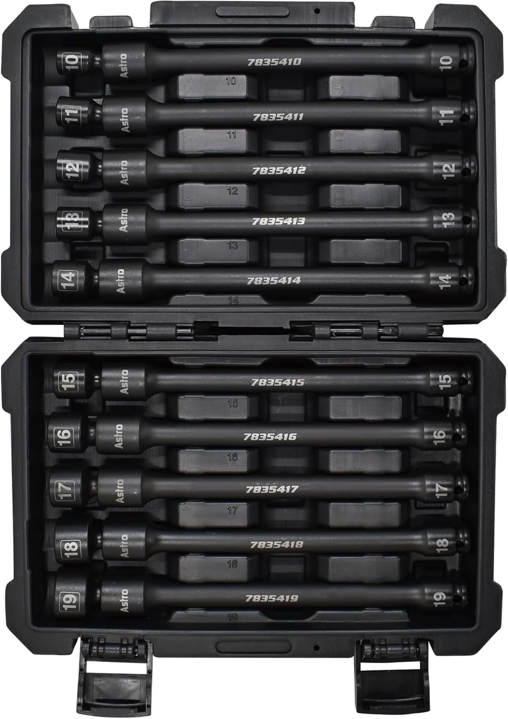 Astro Tools 78354 Ensemble de 10 douilles à impact universelles sans goupille 6 pans, entraînement 3/8" - Métrique