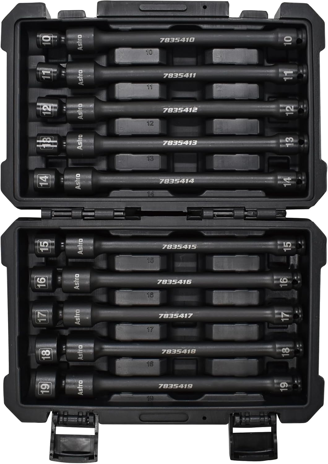 Astro Tools 78354 Ensemble de 10 douilles à impact universelles sans goupille 6 pans, entraînement 3/8" - Métrique