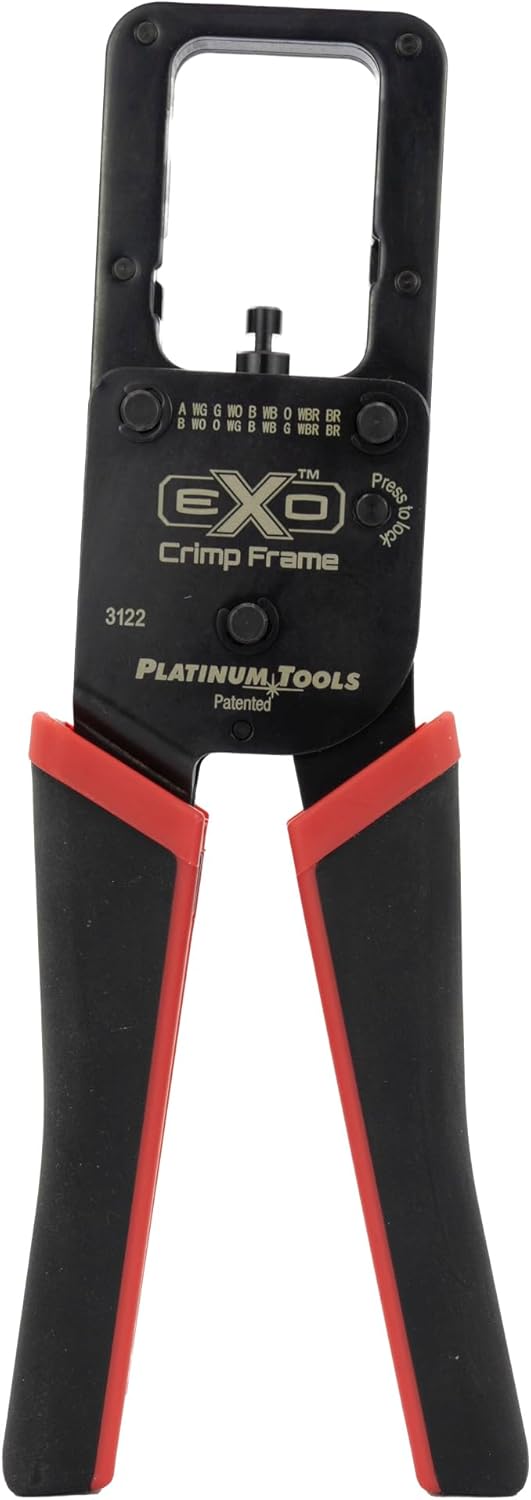 Cadre de sertissage Platinum Tools 100061C EXO doté de jeu de matrices EXO-EX destiné à connecteurs ezEX-RJ45