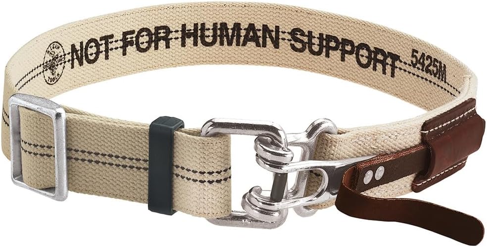 Ceinture porte-équipements Klein Tools 5425M, ceinture de travail en coton/polyester, boucle à dégagement rapide destiné à ferrailleurs, ouvriers du bâtiment, charpentiers, menuisiers, électriciens, taille M