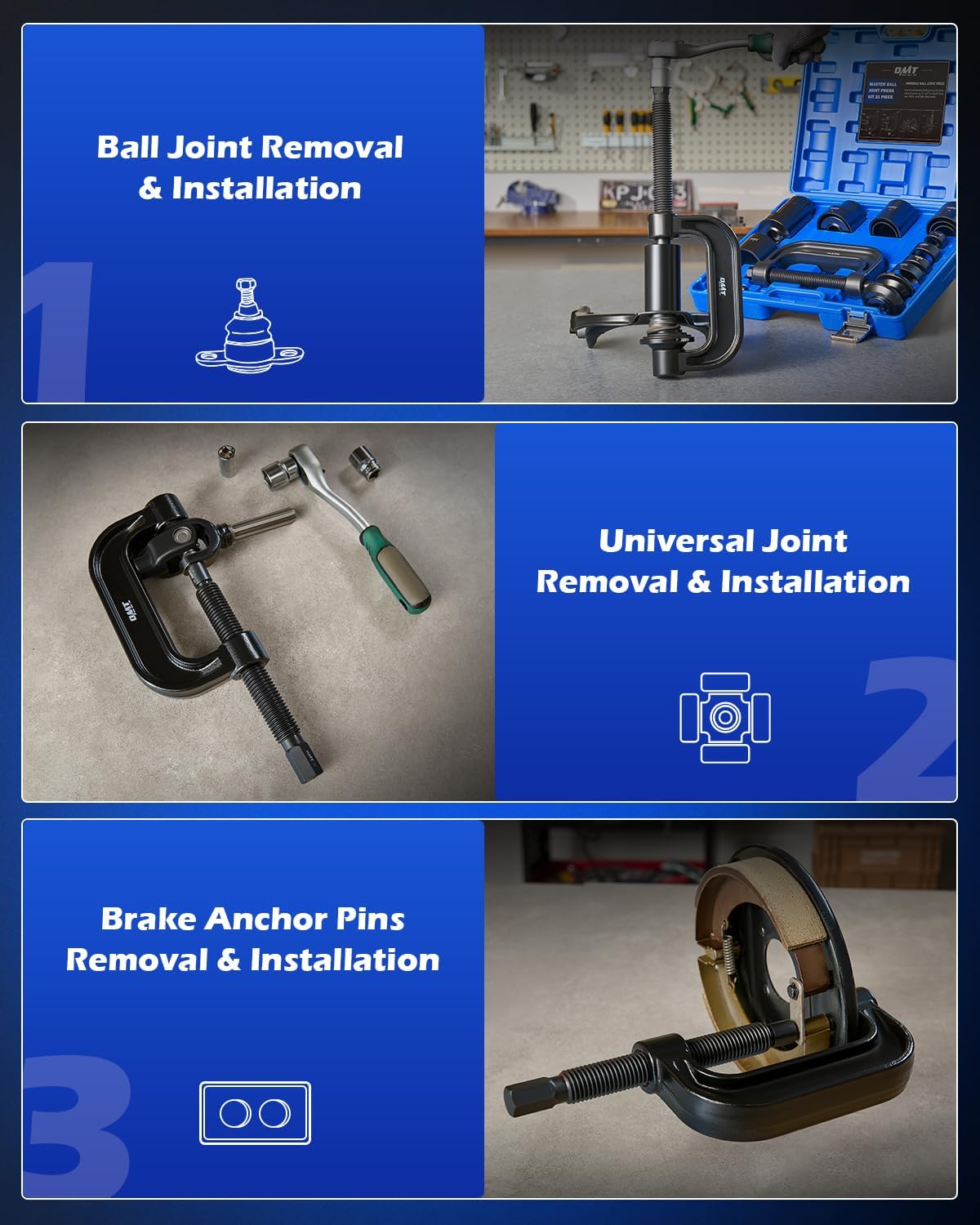 ensemble d'équipements destiné à rotules Orion Motor Tech, kit complet de 26 pièces destiné à l'extraction des rotules, comprenant une presse à rotule, un séparateur de rotule et un jeu d'équipements destiné à embouts de biellette de direction...