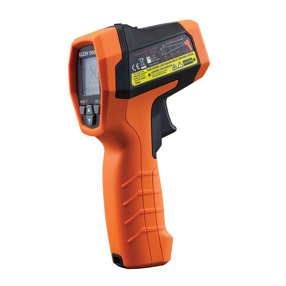 Thermomètre infrarouge Klein Tools IR10, pistolet thermomètre numérique doté de double laser de visée, rapport de grossissement 20:1