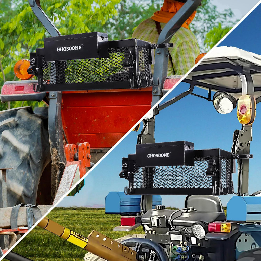 Coffret à outils pratiques robuste pour tracteur, 24 x 10 x 10 cm, accessoires multifonctions pour tracteur, compatible avec la plupart des tracteurs et tondeuses à rayon de braquage zéro.