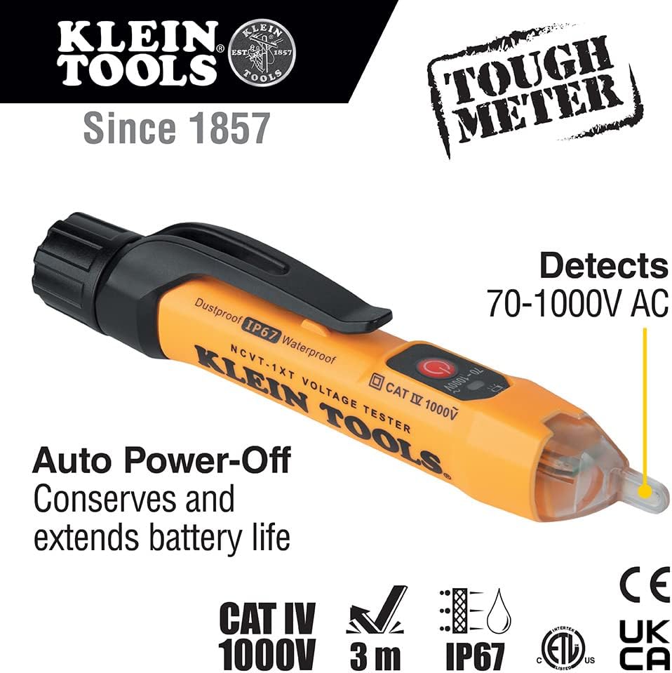 Ensemble d'équipements d'électricien Klein Tools 80152, fabriqué aux États-Unis, comprenant une pince, un tournevis magnétique, un tournevis à tension constante (NCVT), une pince à dénuder et une pochette à équipements pour usage professionnel....