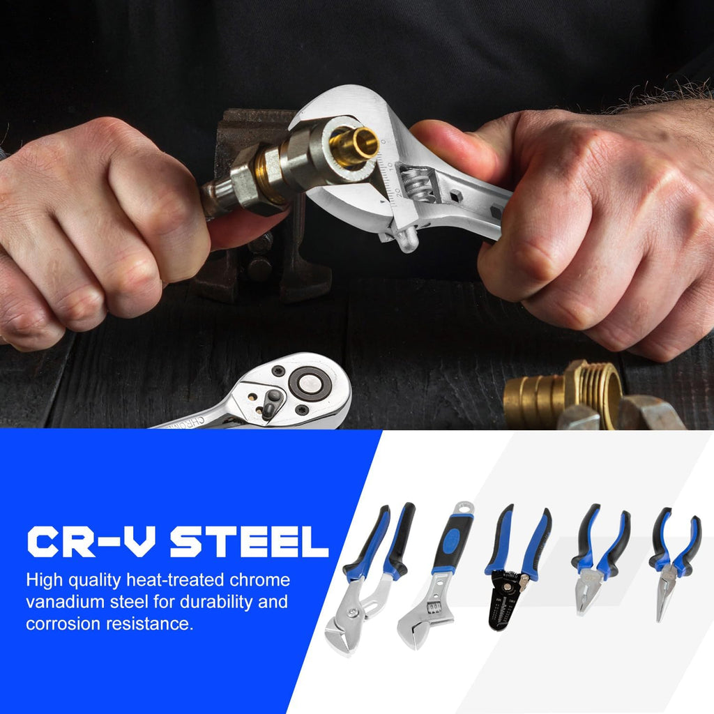 Coffret à outils pratiques Prostormer pour la maison, ensemble de 259 outils à main pour la maison avec coffret à outils robuste en aluminium, trousse à outils de base pour la maison, le camping-car, la voiture, l'atelier et plus encore.