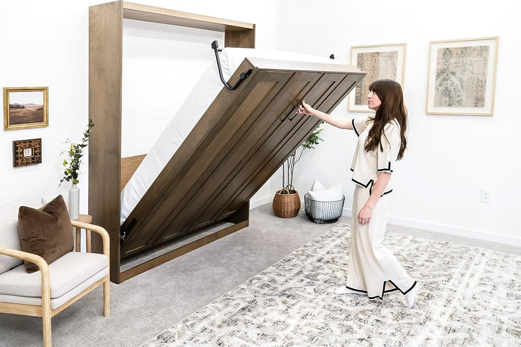 Ensemble de quincaillerie destiné à mécanisme de lit escamotable Wilding Wallbeds (taille universelle compatible doté de les lits King, Queen, Full et Twin) : ressort de levage, support mural vertical robuste en acier thermolaqué, lit escamotable...