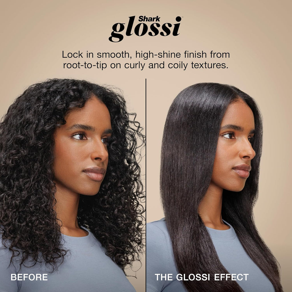 Lisseur et fer à lisser Shark Glossi 2-en-1 | Brushing ultra-rapide et ultra-brillant à domicile | Revêtement céramique à température contrôlée, convient aux cheveux bouclés, frisés et colorés | Litchi | HT302PK – sélection pratique