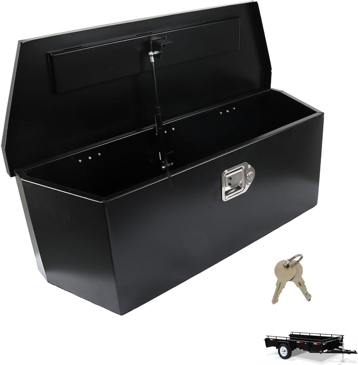 Coffre à outils pratiques pour timon de remorque, 35 x 12,2 x 11,8 pouces, 2,31 pi³