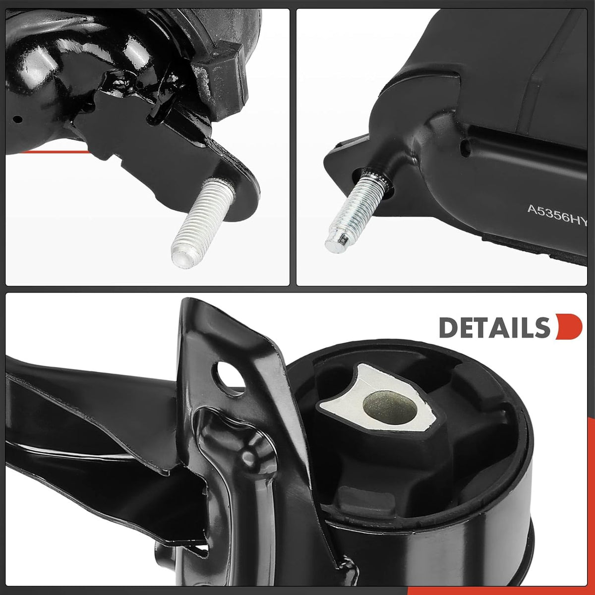 Ensemble de 4 supports moteur et de transmission A-Premium compatible doté de Chevrolet Malibu 2004-2007, Pontiac G6 2005-2007 et Saturn Aura 2007-2008 (V6 3,5 L, transmission automatique).