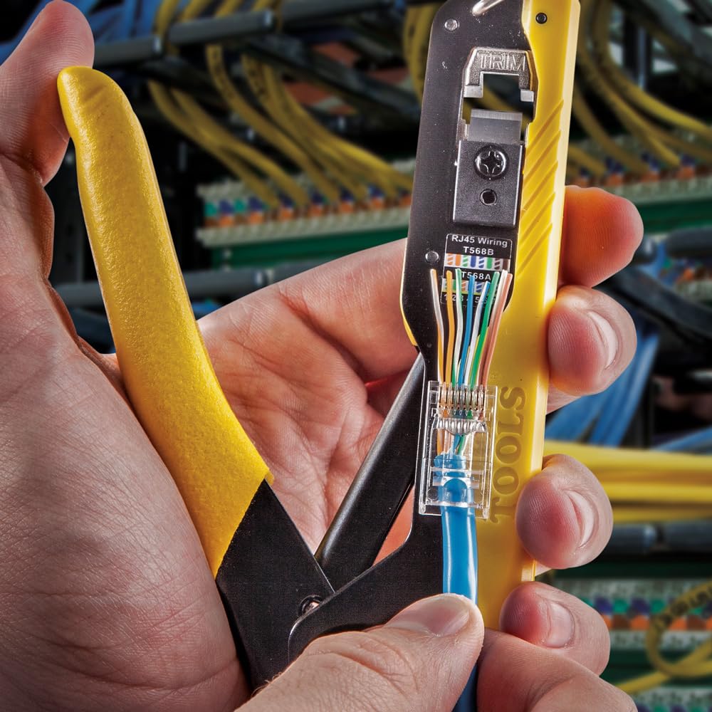 Ensemble de testeur de câbles et fils LAN Klein Tools 80085 VDV destiné à connecteurs modulaires RJ45 Klein Pass-Thu, 6 pièces